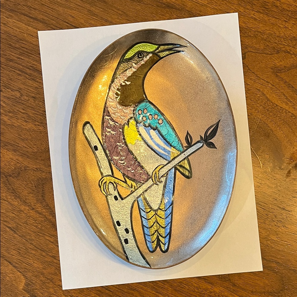 Steinbock-Email enamel bird decor